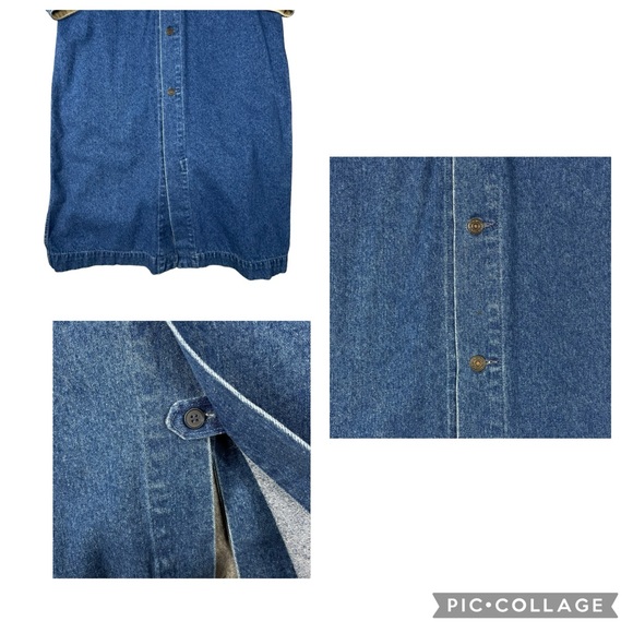 Levi's Vintage Classic Cowboy Denim/Corduroy Collar Trench Coat Duster 80s 90s M - Picture 10 of 16